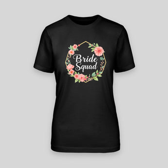 Bride Squad - Blumen Hexagon – JGA T-Shirt Damen – Vorderansicht