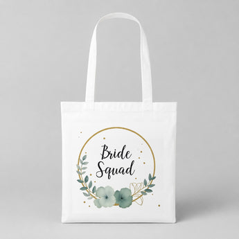 Bride Squad – Blume | JGA Jutebeutel – Weiss
