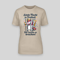 EINHORN – LETZTE NACHT IN FREIHEIT! Das Knast-Shirt für die Braut | JGA T-Shirt Damen