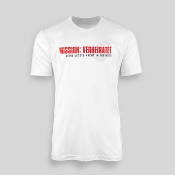 MISSION VERHEIRATET - Seine letzte Nacht in Freiheit Herr... – JGA T-Shirt Herren – Vorderansicht