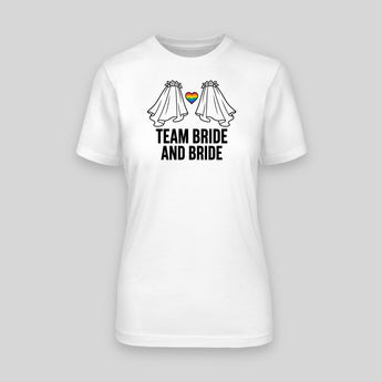Team Bride & Bride JGA T-Shirt Damen in Weiss