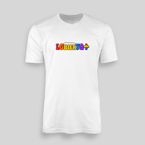 LGBIERTQ+ JGA T-Shirt Herren Weiß mit Retro-Pride-Bier-Print