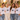 Braut-Crew in weissen JGA T-Shirts Die Braut im Regenbogen-Rahmen bei goldener Stunde