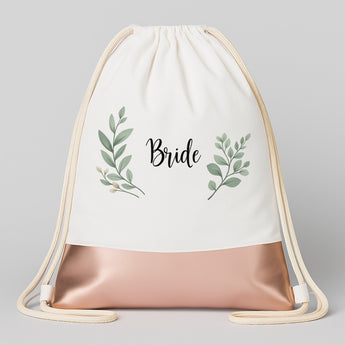 Bride – Flower | JGA Turnbeutel Damen – Weiss / Rosegold
