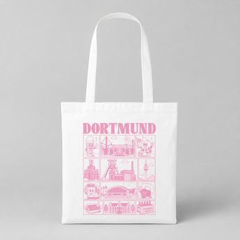 Dortmund JGA Jutebeutel – Rosa Städte-Motiv
