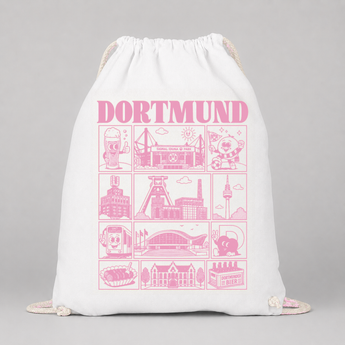 Dortmund JGA Turnbeutel – Rosa Städte-Motiv