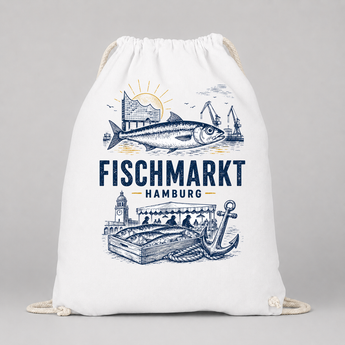 Fischmarkt Hamburg JGA Turnbeutel – Motiv