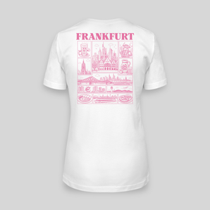 Frankfurt JGA T-Shirt Damen Rückseite – Rosa Städte-Motiv