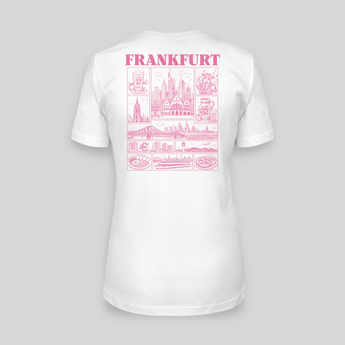 Frankfurt JGA T-Shirt Damen Rückseite – Rosa Städte-Motiv