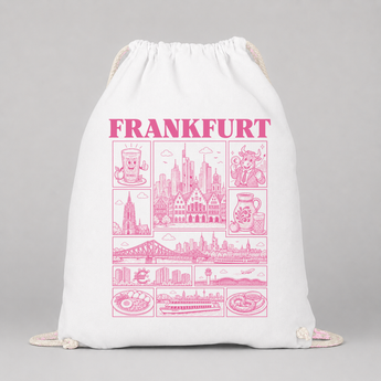 Frankfurt JGA Turnbeutel – Rosa Städte-Motiv