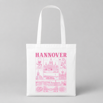 Hannover JGA Jutebeutel – Rosa Städte-Motiv