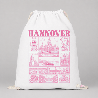 Hannover JGA Turnbeutel – Rosa Städte-Motiv