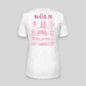 Köln JGA T-Shirt Damen Rückseite – Rosa Städte-Motiv