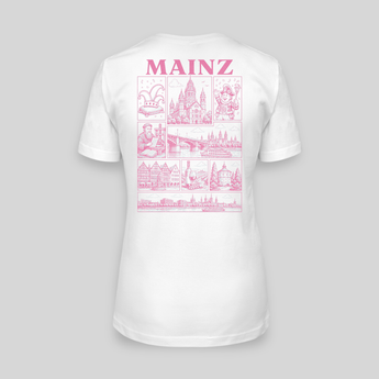 Mainz JGA T-Shirt Damen Rückseite – Rosa Städte-Motiv