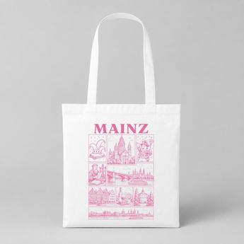 Mainz JGA Jutebeutel – Rosa Städte-Motiv