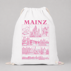 Mainz JGA Turnbeutel – Rosa Städte-Motiv