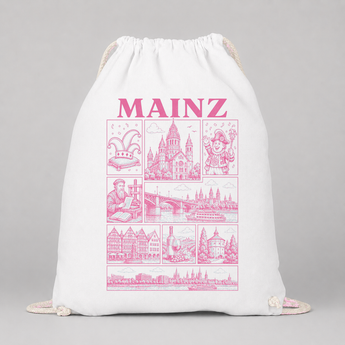 Mainz JGA Turnbeutel – Rosa Städte-Motiv