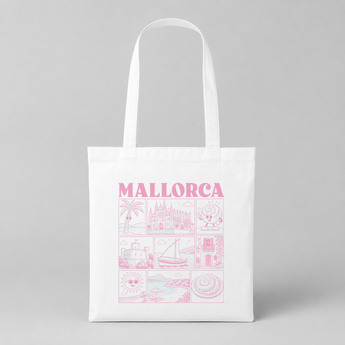 Mallorca JGA Jutebeutel – Rosa Städte-Motiv