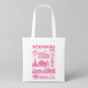 Nürnberg JGA Jutebeutel – Rosa Städte-Motiv
