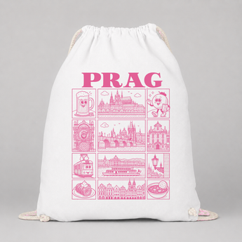 Prag JGA Turnbeutel – Rosa Städte-Motiv
