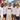 Braeutigam mit vier Freunden in Retro-Regenbogen JGA T-Shirts an der Amalfikueste