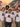 Fuenf Maenner in Verliebt Verlobt Verbunt Retro Regenbogen Shirts vor Positano