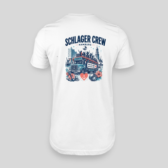 Schlager Crew Hamburg JGA T-Shirt Herren – Rückseite mit Druckmotiv