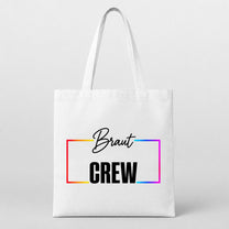 Braut Crew – Regenbogen-Rahmen | JGA Jutebeutel