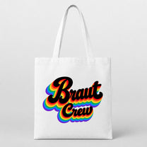 Braut Crew – Retro Regenbogen | JGA Jutebeutel
