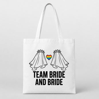 Team Bride and Bride JGA Jutebeutel Weiß