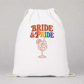 Bride and Pride JGA Turnbeutel Weiß