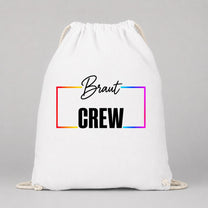 Braut Crew – Regenbogen-Rahmen | JGA Turnbeutel