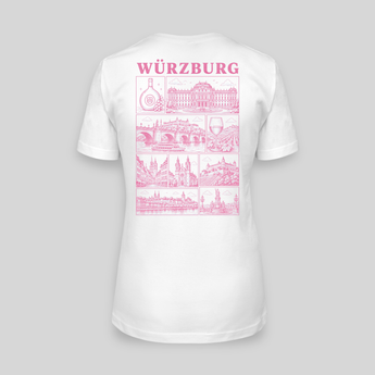 Würzburg JGA T-Shirt Damen Rückseite – Rosa Städte-Motiv