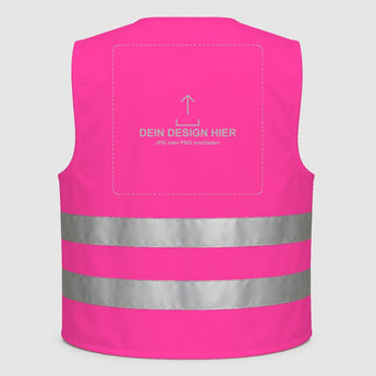 Warnweste selbst gestalten Pink – Rückseite