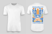 Amsterdam personalisierbares JGA T-Shirt weiß – Vorder- und Rückseite
