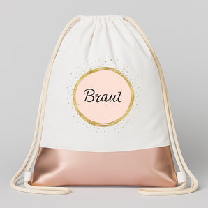 Braut – Gold | JGA Turnbeutel – Weiss
