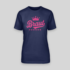 Braut mit Krone – JGA T-Shirt Damen – Vorderansicht