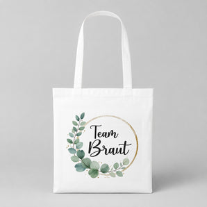 Team Braut – Eleganz & Stil | JGA Jutebeutel – Weiss