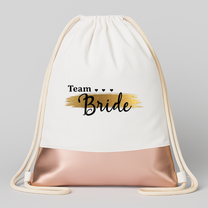 Team Bride – Elegant in Schwarz mit Gold | JGA Turnbeutel Damen