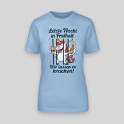 EINHORN – LETZTE NACHT IN FREIHEIT! DAS KNAST-SHIRT FÜR D... | JGA T-Shirt Damen
