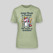 EINHORN – LETZTE NACHT IN FREIHEIT! DAS KNAST-SHIRT FÜR D... | JGA T-Shirt Damen