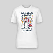EINHORN – LETZTE NACHT IN FREIHEIT! DAS KNAST-SHIRT FÜR D... | JGA T-Shirt Damen