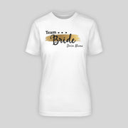 TEAM BRIDE – ELEGANT IN SCHWARZ MIT GOLD-STREIFEN! | JGA T-Shirt Damen