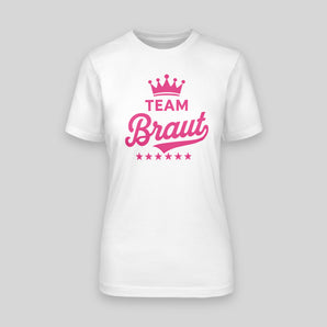 Team Braut mit Krone - für die Brautcrew – JGA T-Shirt Damen – Vorderansicht