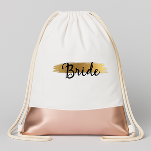 Bride JGA Turnbeutel Weiß Rosegold