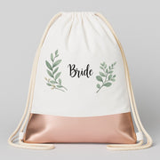 Bride – Flower | JGA Turnbeutel Damen – Weiss / Rosegold