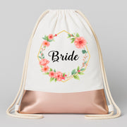 Bride – Hexagon | JGA Turnbeutel Damen – Weiss / Rosegold