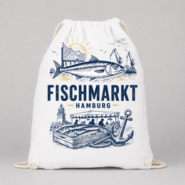 Fischmarkt Hamburg JGA Turnbeutel – Motiv