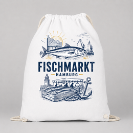 Fischmarkt Hamburg JGA Turnbeutel – Motiv