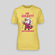 Saufkommando Die Braut JGA T-Shirt Damen in Gelb - Braut Crew Shirt